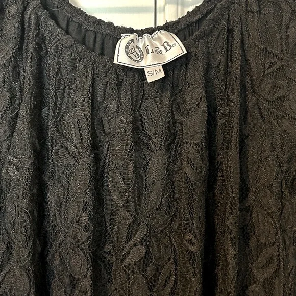 L&B Black Lace Western Style Dress Size S/M - Picture 2 of 16